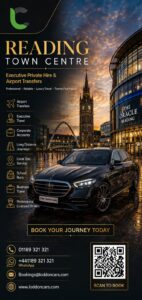 Reading Town Centre taxis provided by Loddon Cars for local and airport transfers