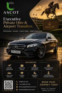 Ascot Taxi for local journeys, airport transfers and executive travel
