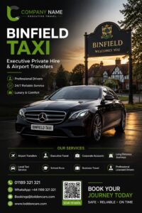 Binfield Taxi for local, airport and private hire journeys