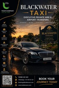 Blackwater taxi service for local and airport journeys