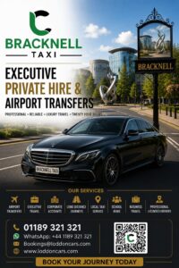 Bracknell Taxi for local journeys, airport transfers and private hire