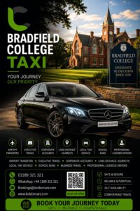 Bradfield College taxi providing reliable local and airport transfers