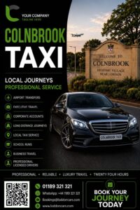 Colnbrook taxi service for local and airport journeys
