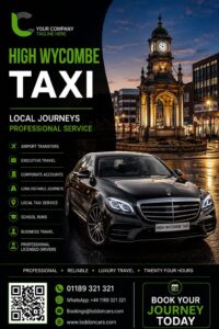 High Wycombe taxi service for local and airport journeys