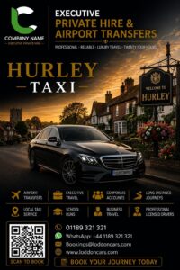 Hurley taxi travelling through Hurley, Berkshire