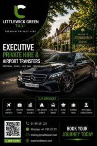 Littlewick Green taxi for local journeys and airport transfers