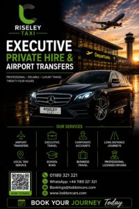 Riseley taxi providing reliable local and airport transfers