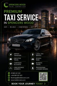 Spencers Wood taxi providing reliable local and airport transfers