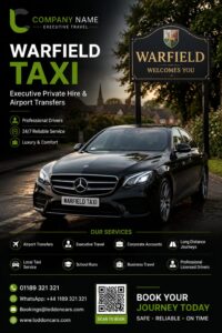 Warfield Taxi for local journeys, airport transfers and private hire